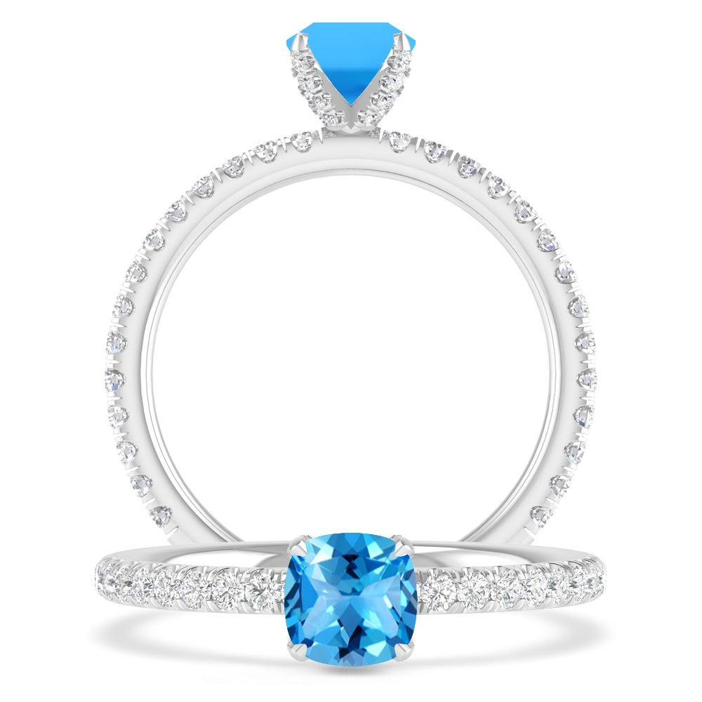 White Gold - Blue Topaz