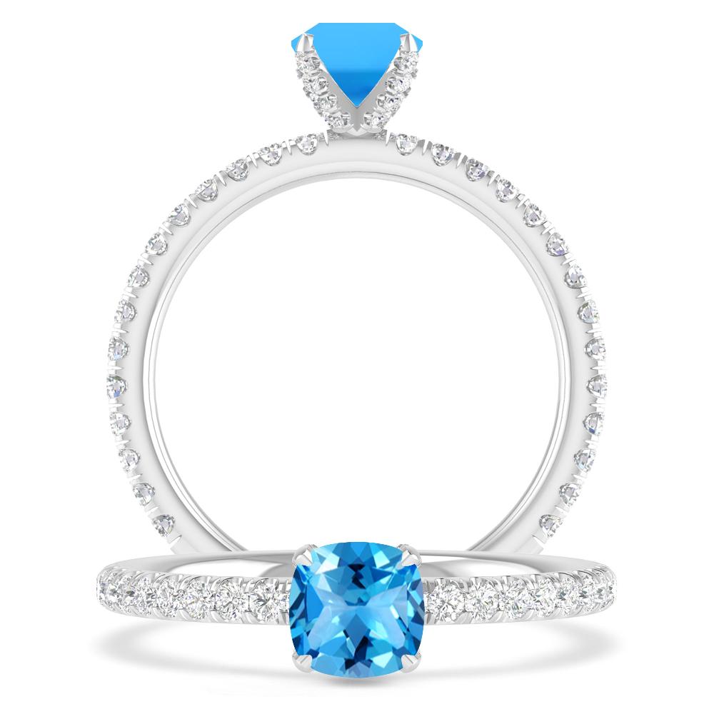 White Gold - Blue Topaz