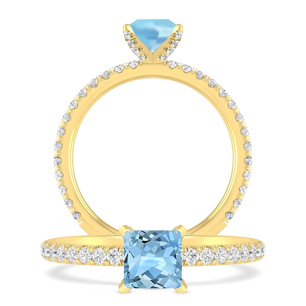 Yellow Gold - Aquamarine