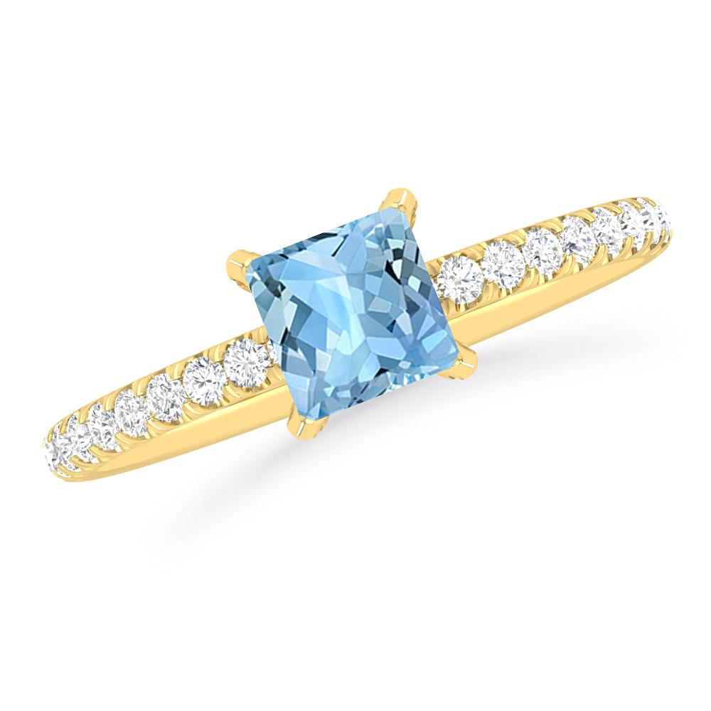 Yellow Gold - Aquamarine