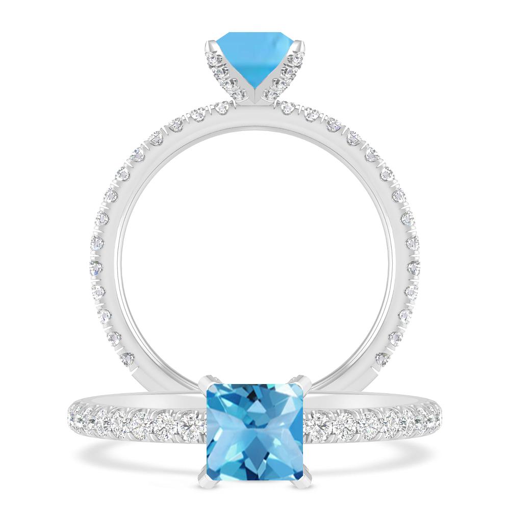 White Gold - Blue Topaz