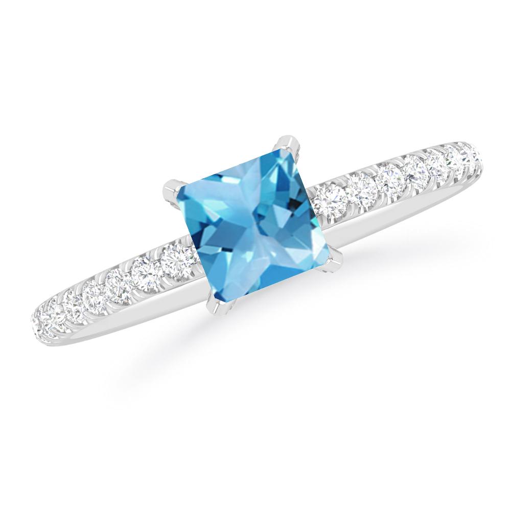 White Gold - Blue Topaz