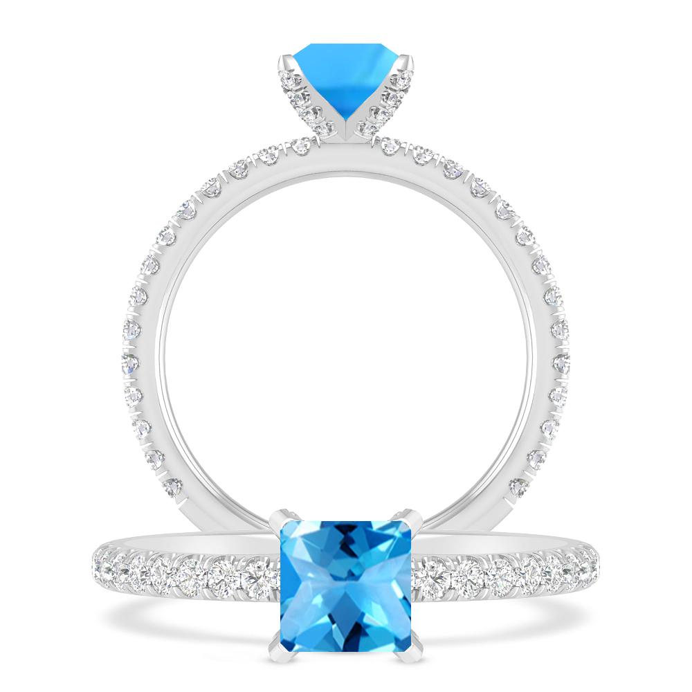 White Gold - Blue Topaz