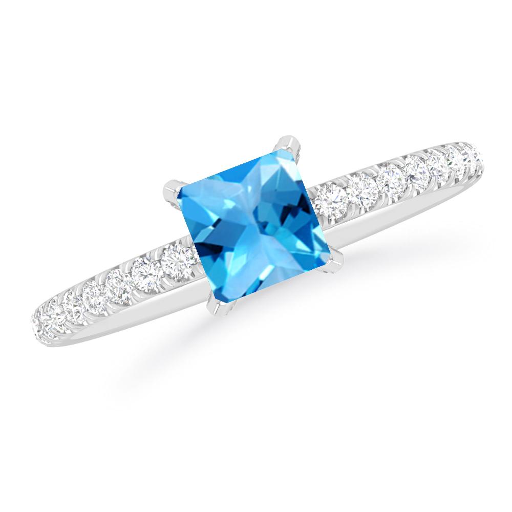 White Gold - Blue Topaz