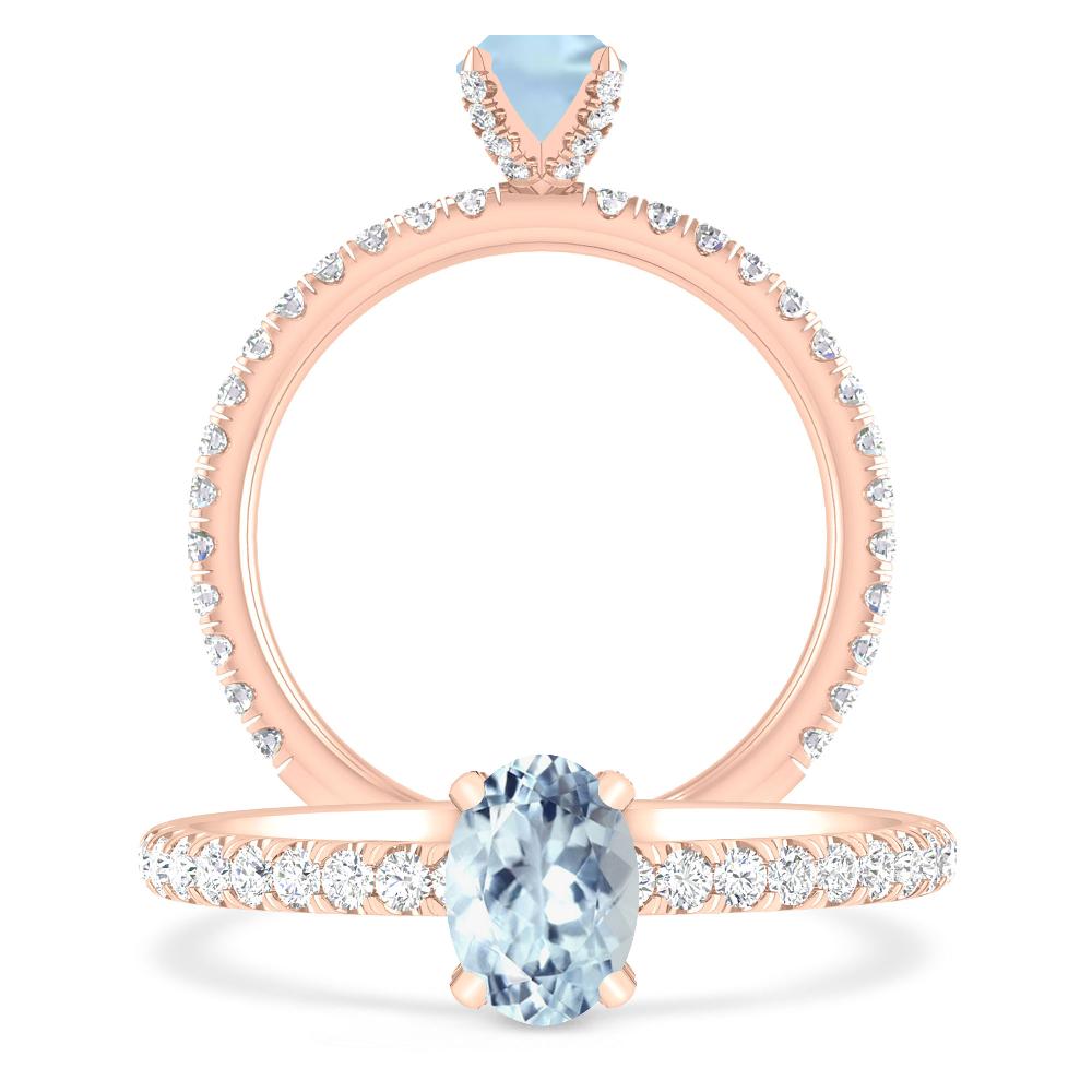 Rose Gold - Aquamarine