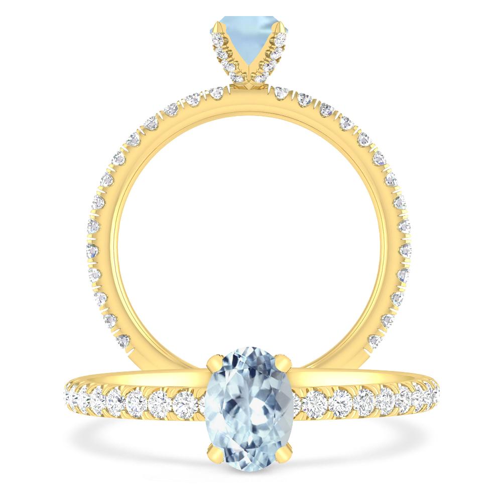 Yellow Gold - Aquamarine