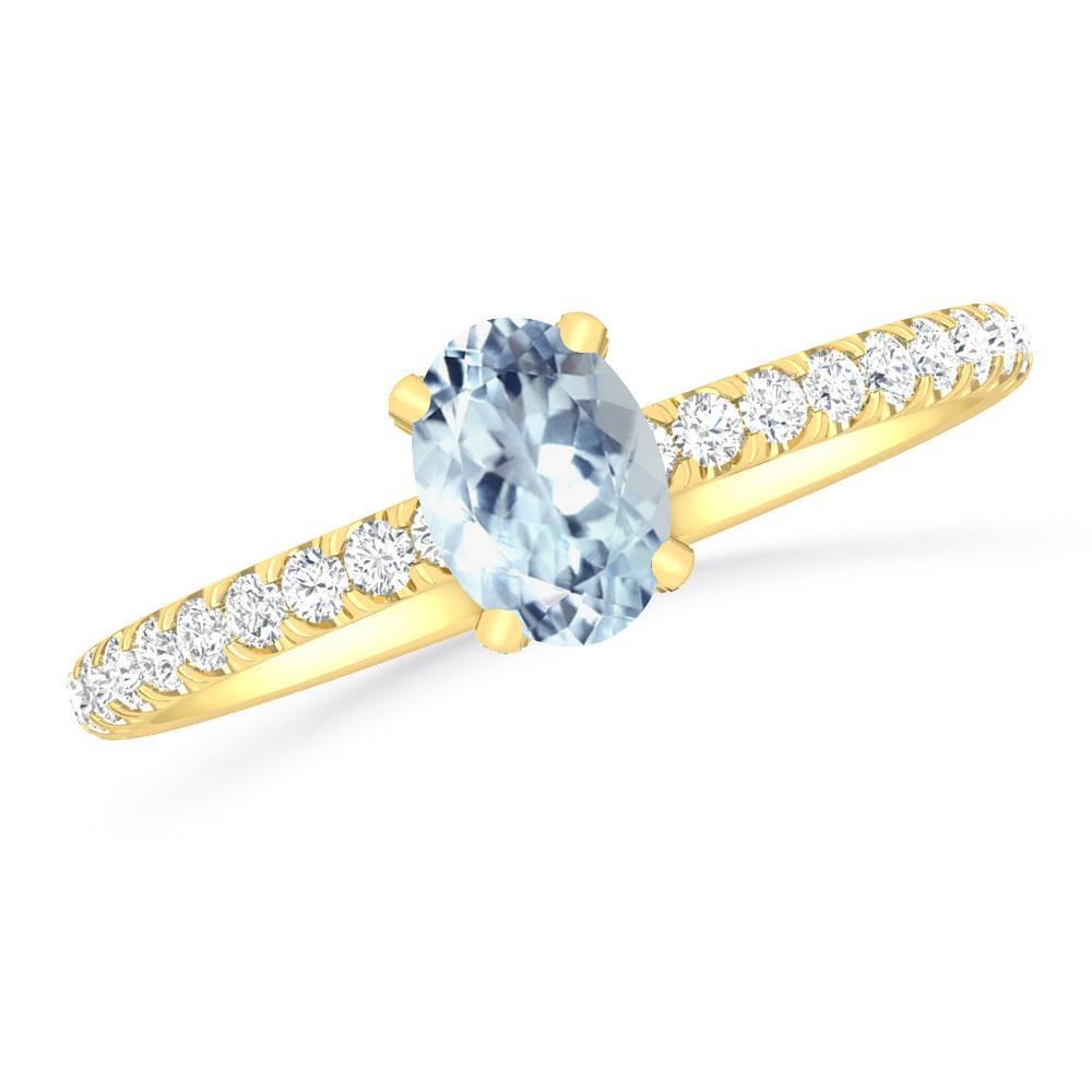 Yellow Gold - Aquamarine