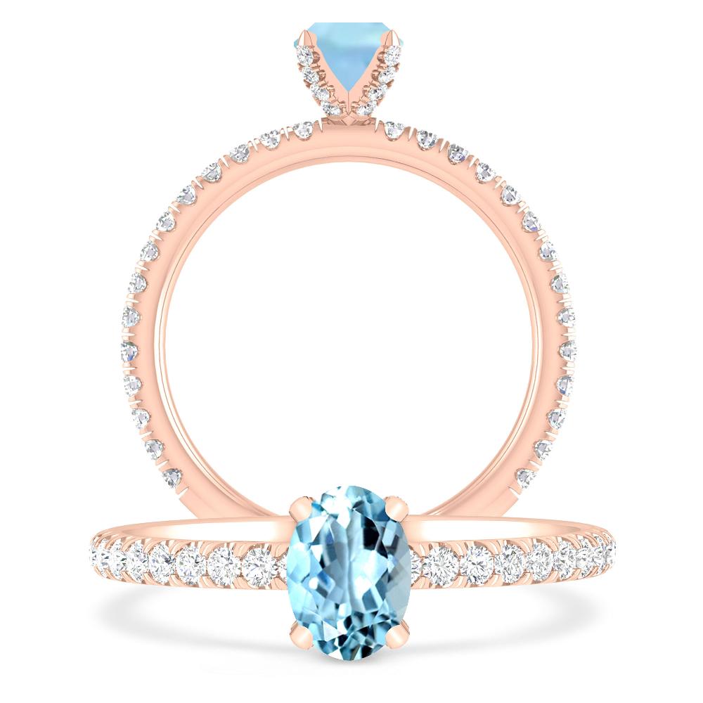 Rose Gold - Aquamarine