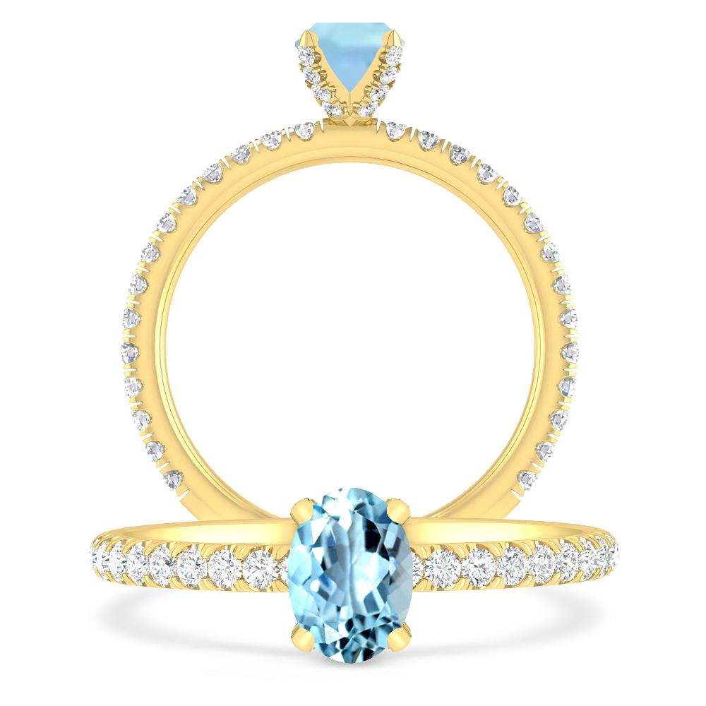 Yellow Gold - Aquamarine