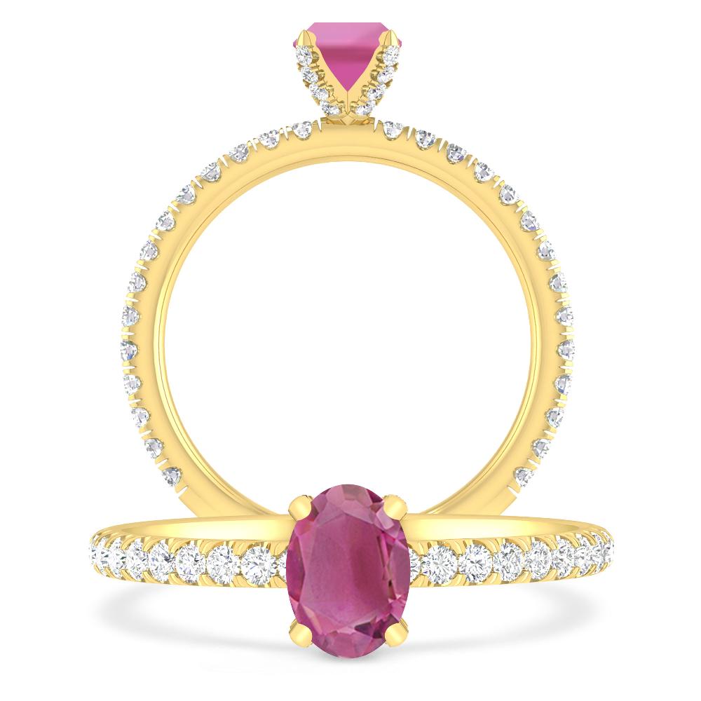 Yellow Gold - Pink Tourmaline