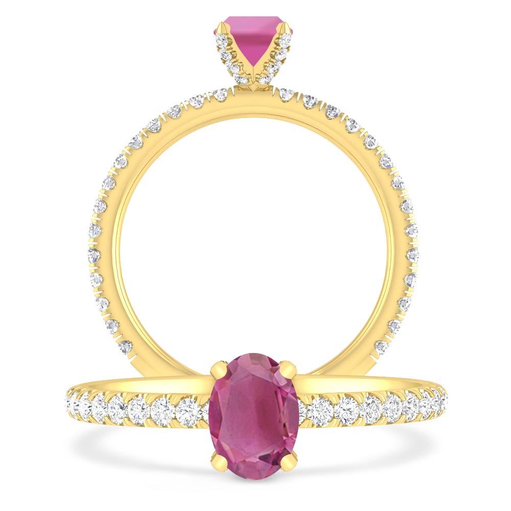 Yellow Gold - Pink Tourmaline