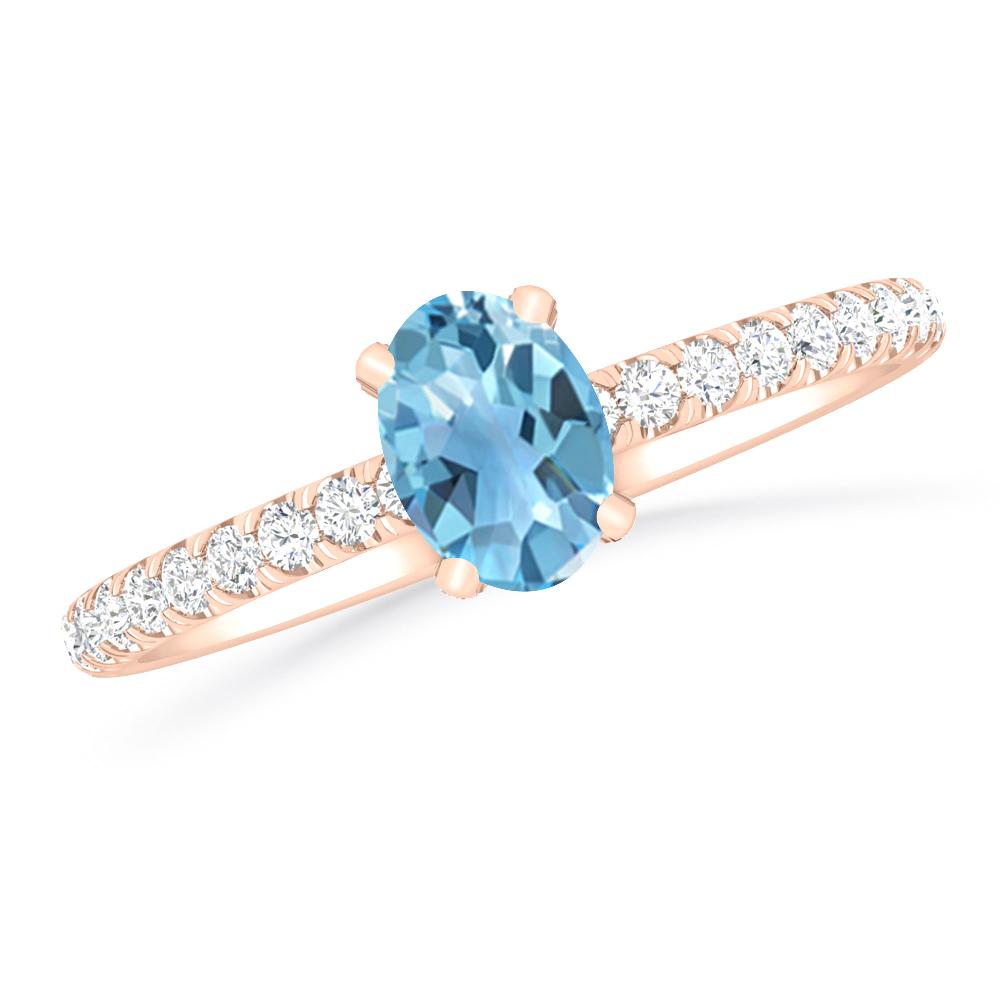 Rose Gold - Blue Topaz