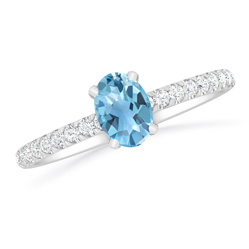 White Gold - Blue Topaz