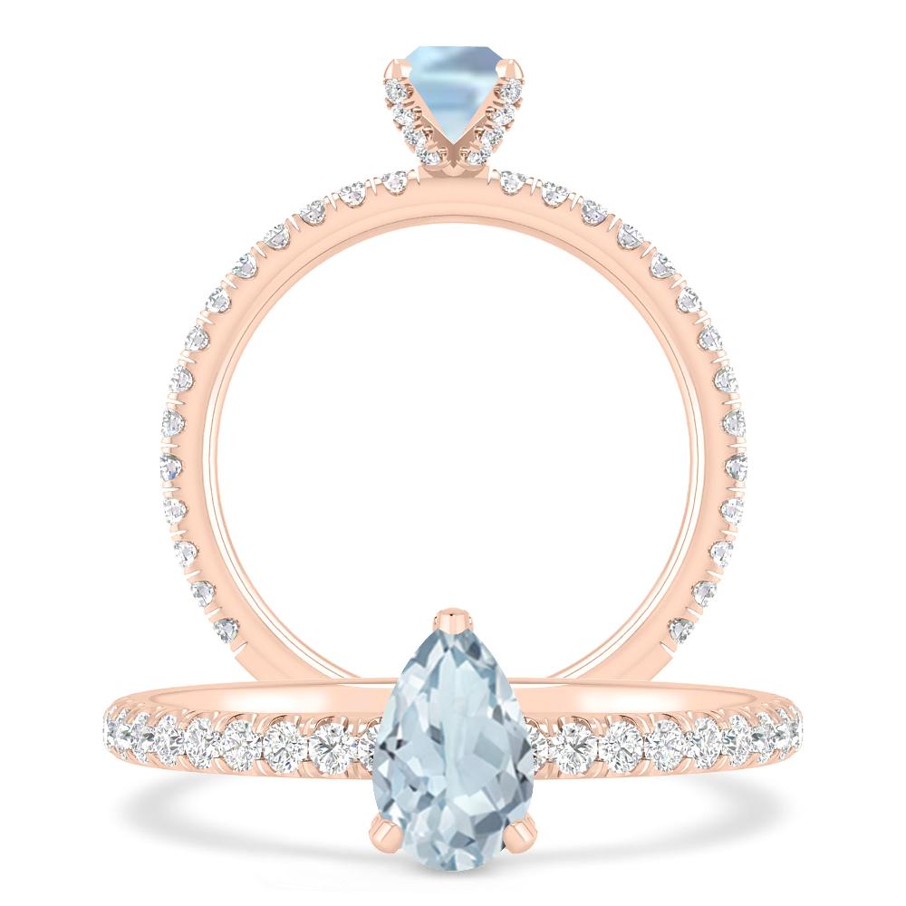 Rose Gold - Aquamarine