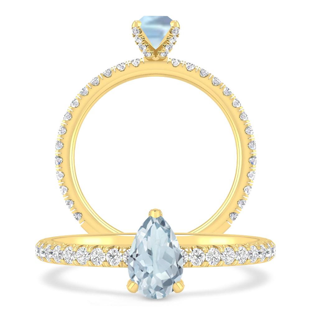 Yellow Gold - Aquamarine