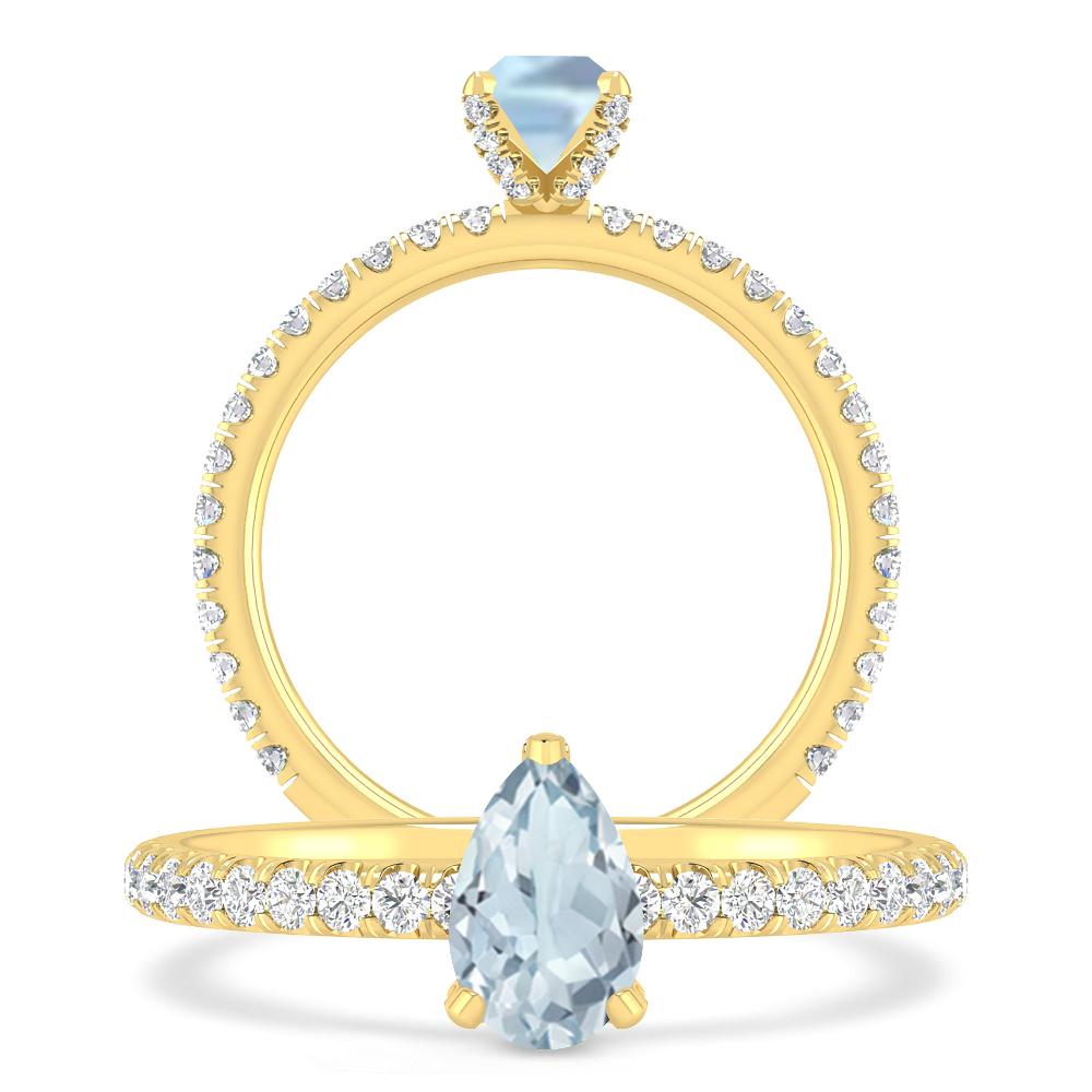 Yellow Gold - Aquamarine