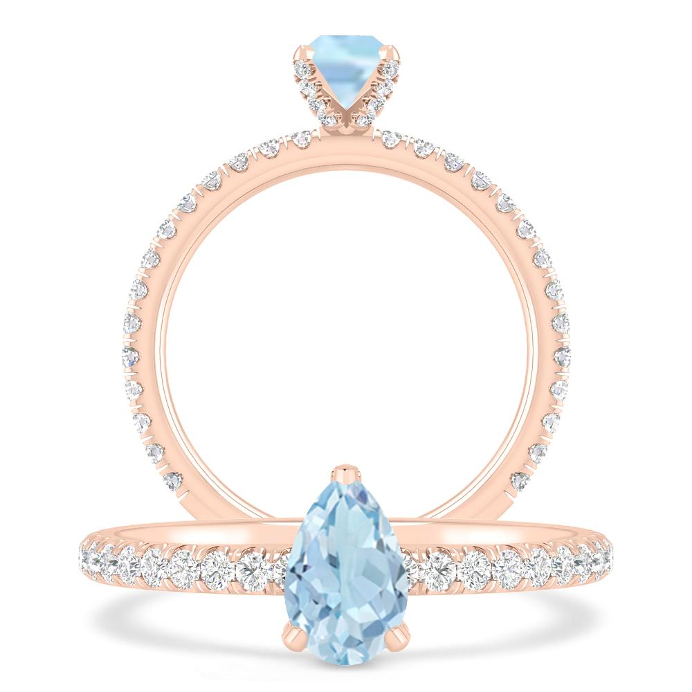 Rose Gold - Aquamarine