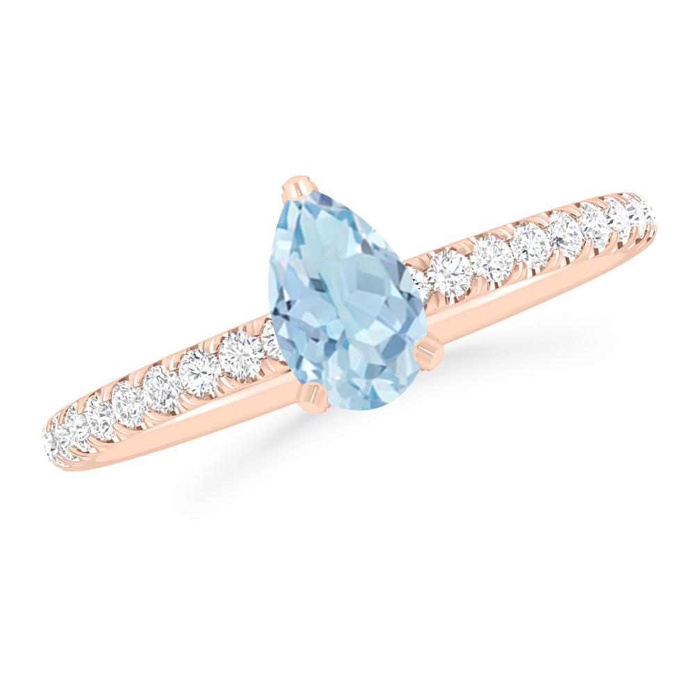 Rose Gold - Aquamarine