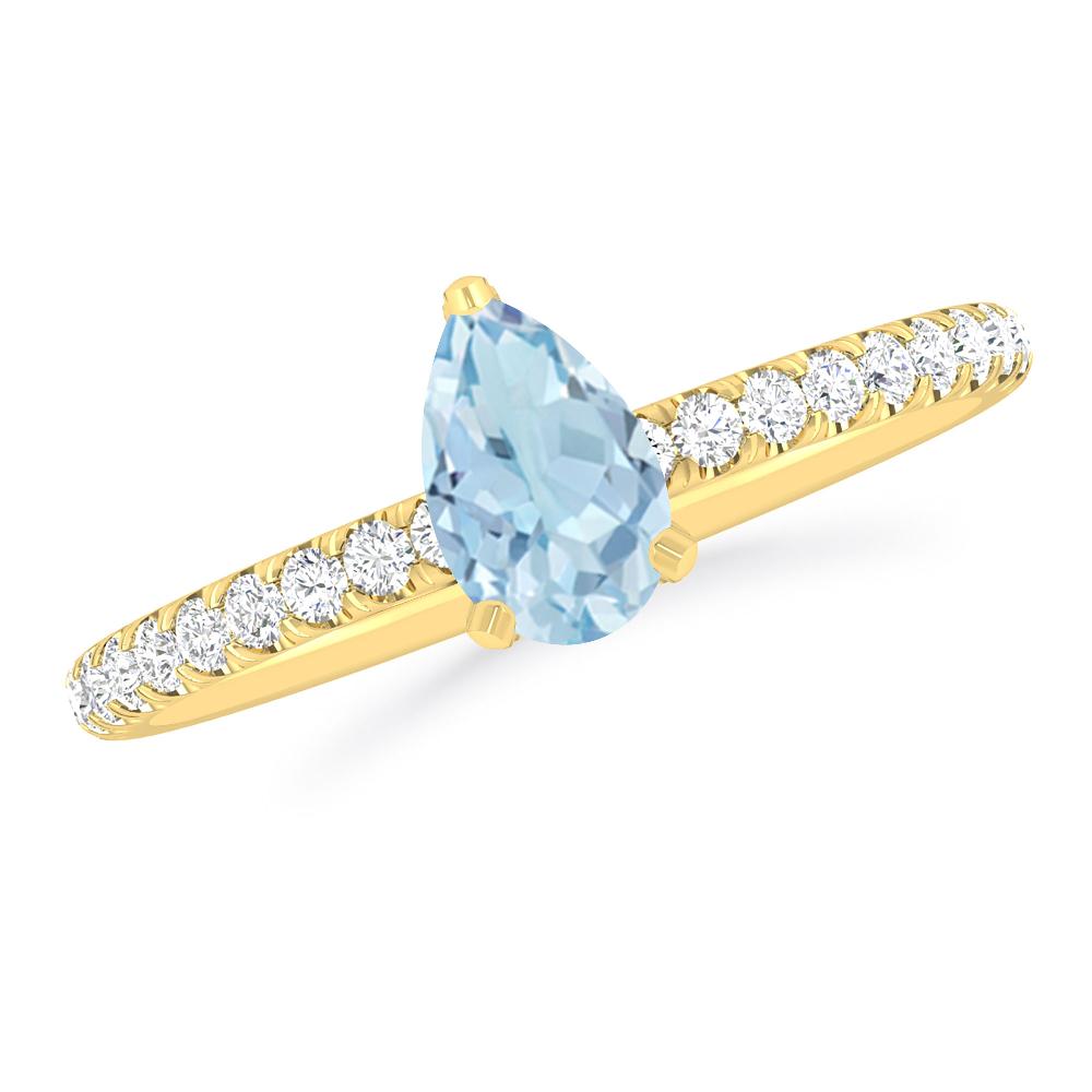 Yellow Gold - Aquamarine