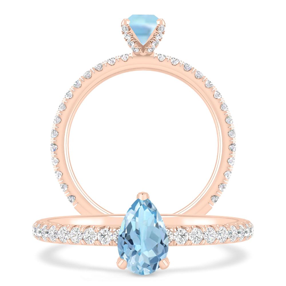 Rose Gold - Aquamarine