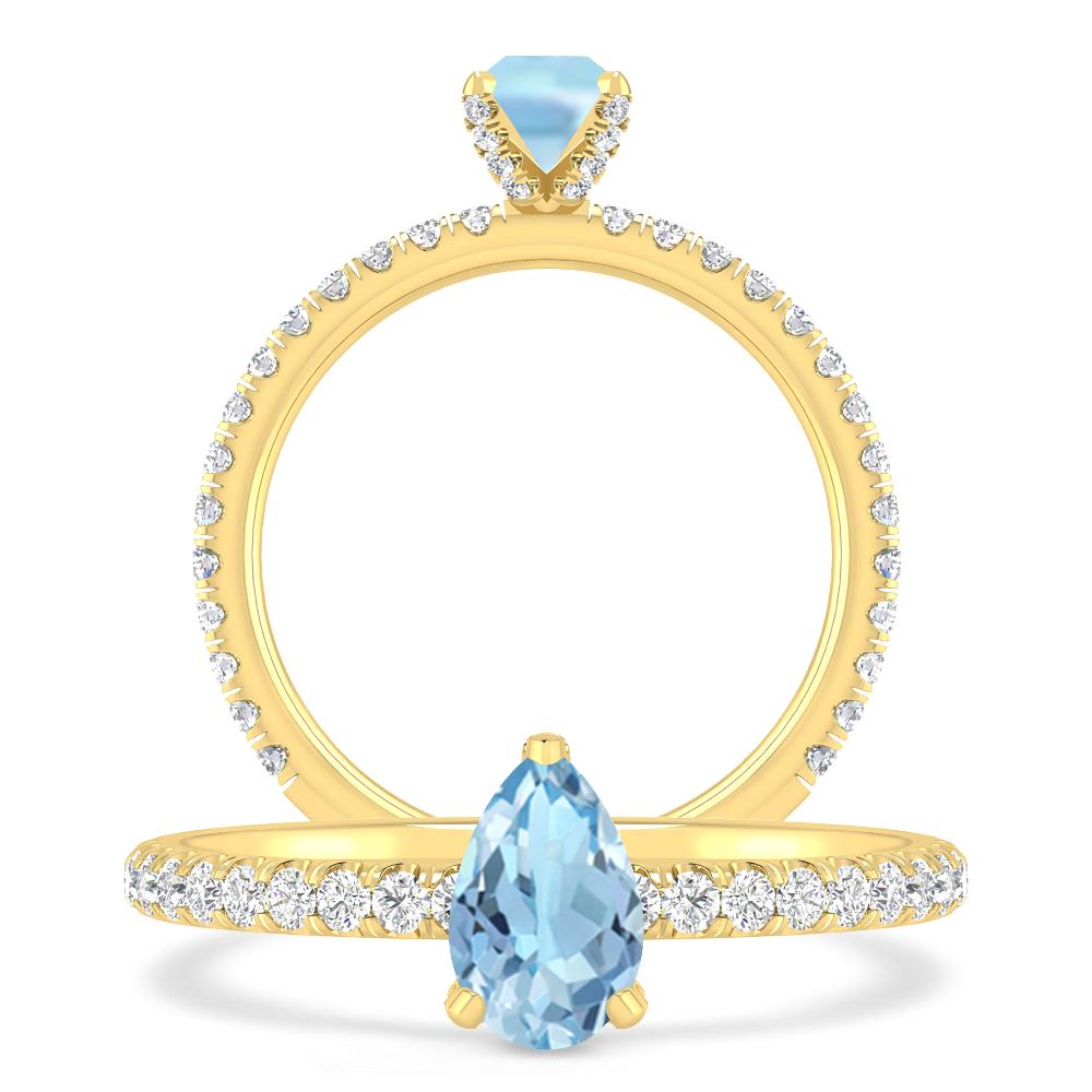 Yellow Gold - Aquamarine