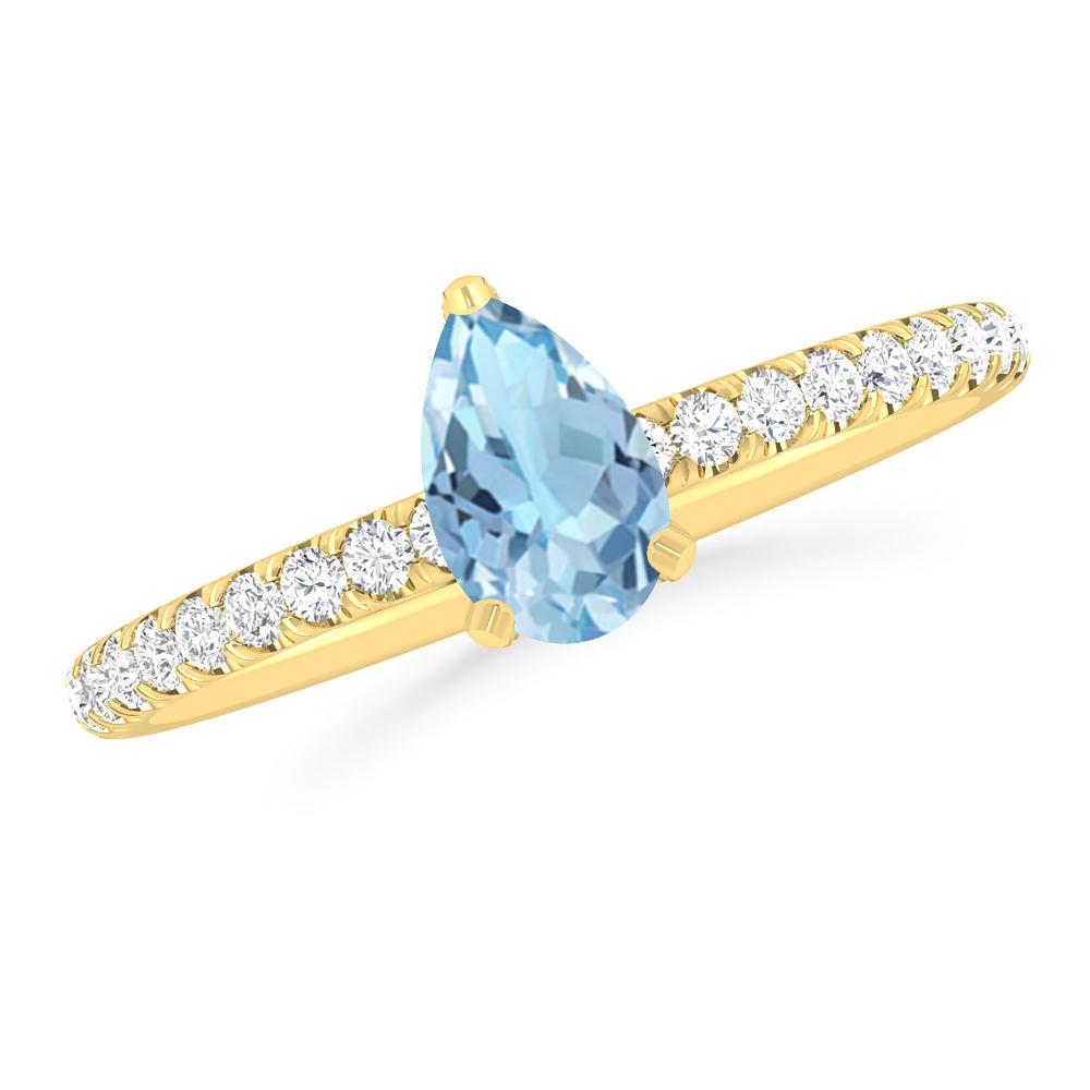 Yellow Gold - Aquamarine