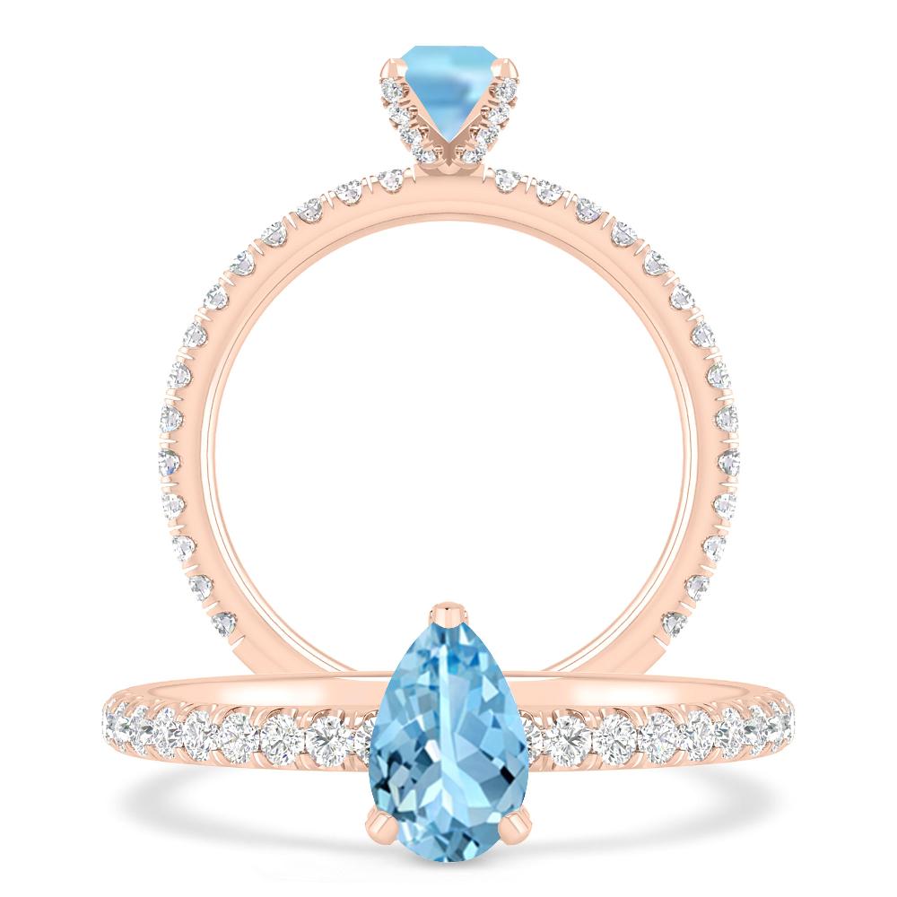 Rose Gold - Aquamarine