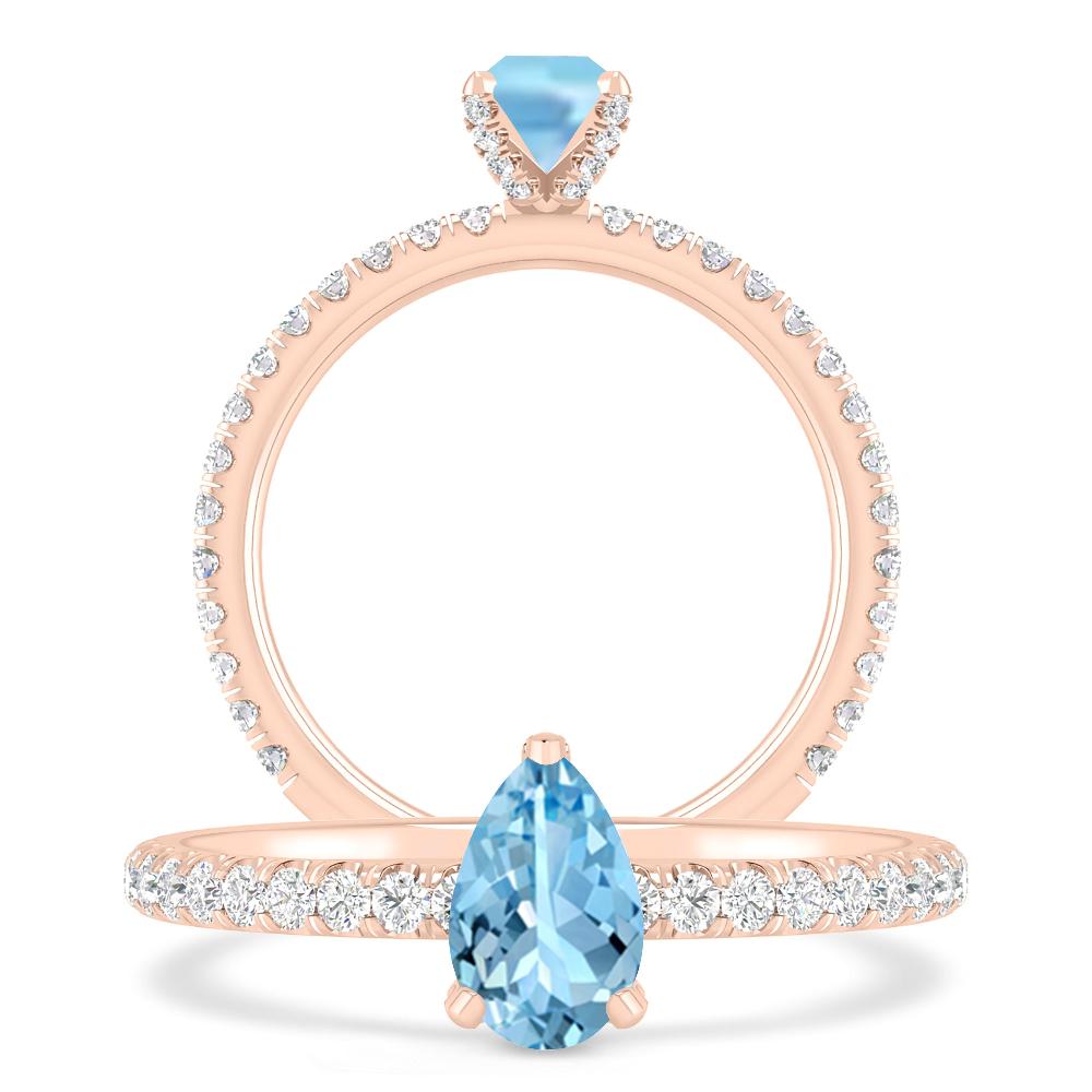 Rose Gold - Aquamarine