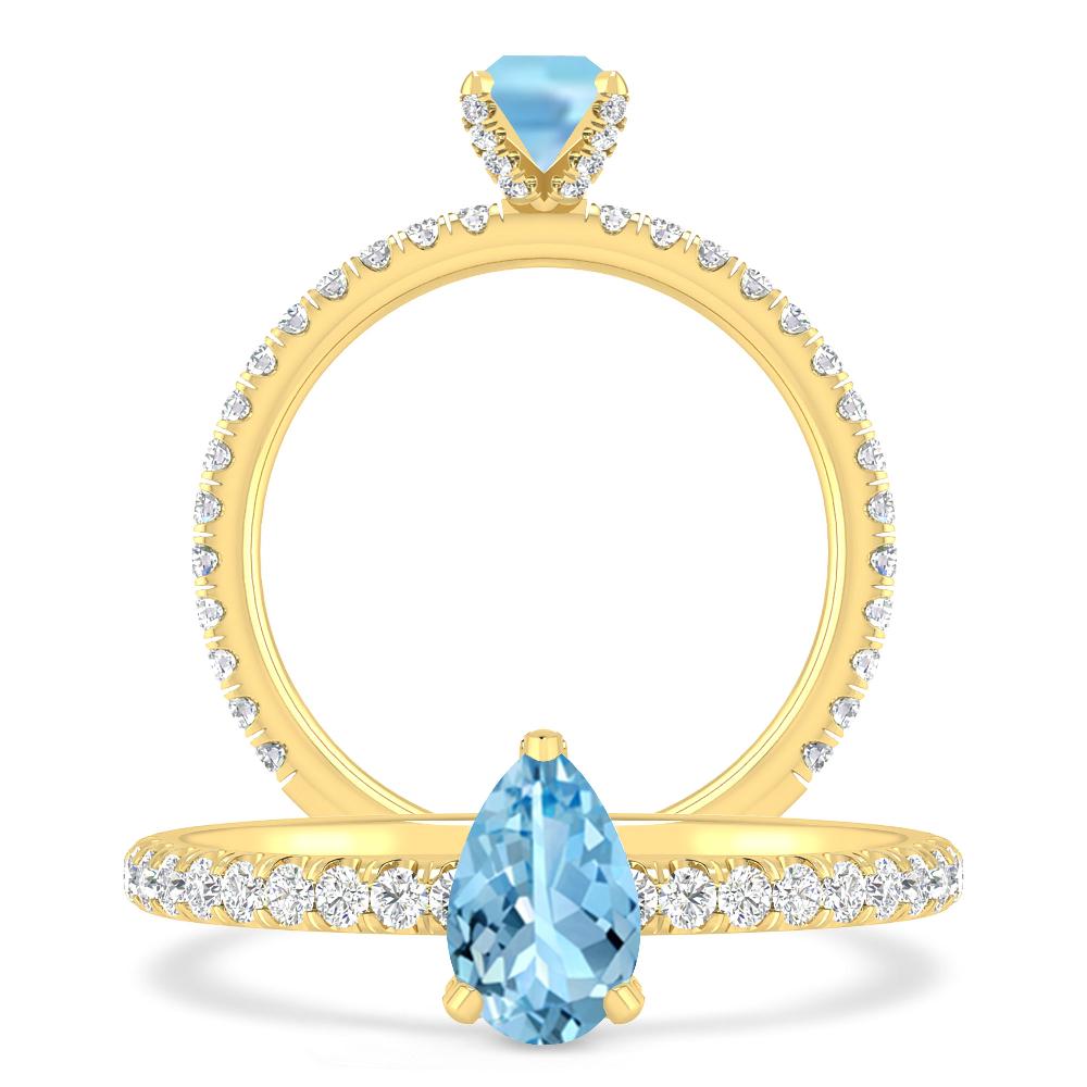 Yellow Gold - Aquamarine