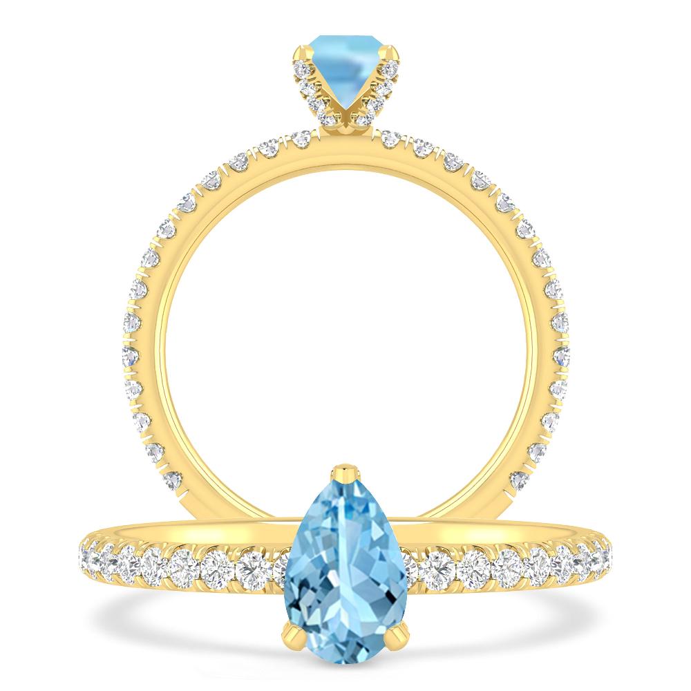 Yellow Gold - Aquamarine