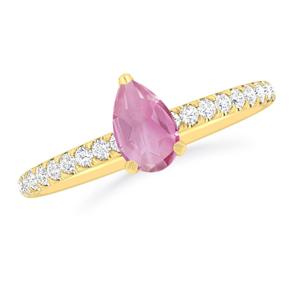 Yellow Gold - Pink Tourmaline