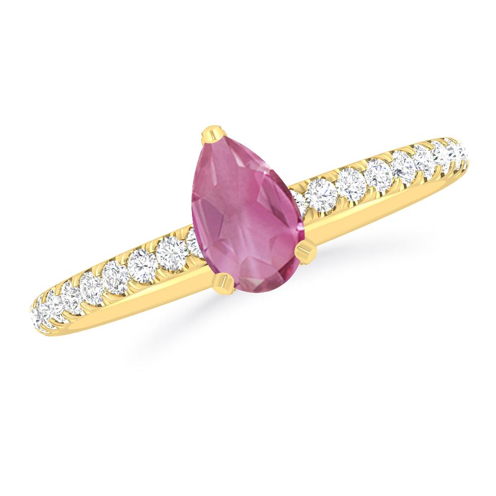 Yellow Gold - Pink Tourmaline