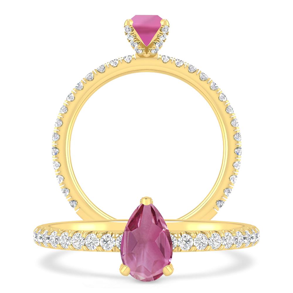 Yellow Gold - Pink Tourmaline