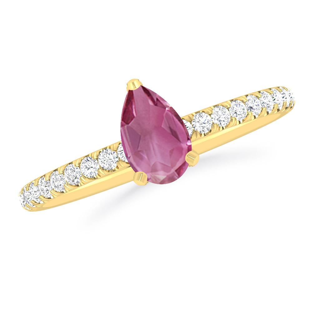 Yellow Gold - Pink Tourmaline