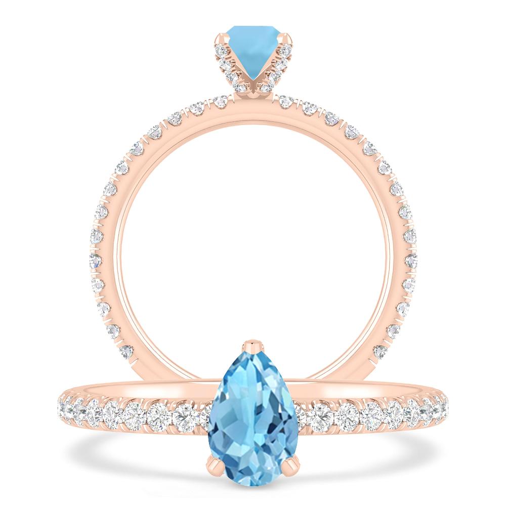 Rose Gold - Blue Topaz