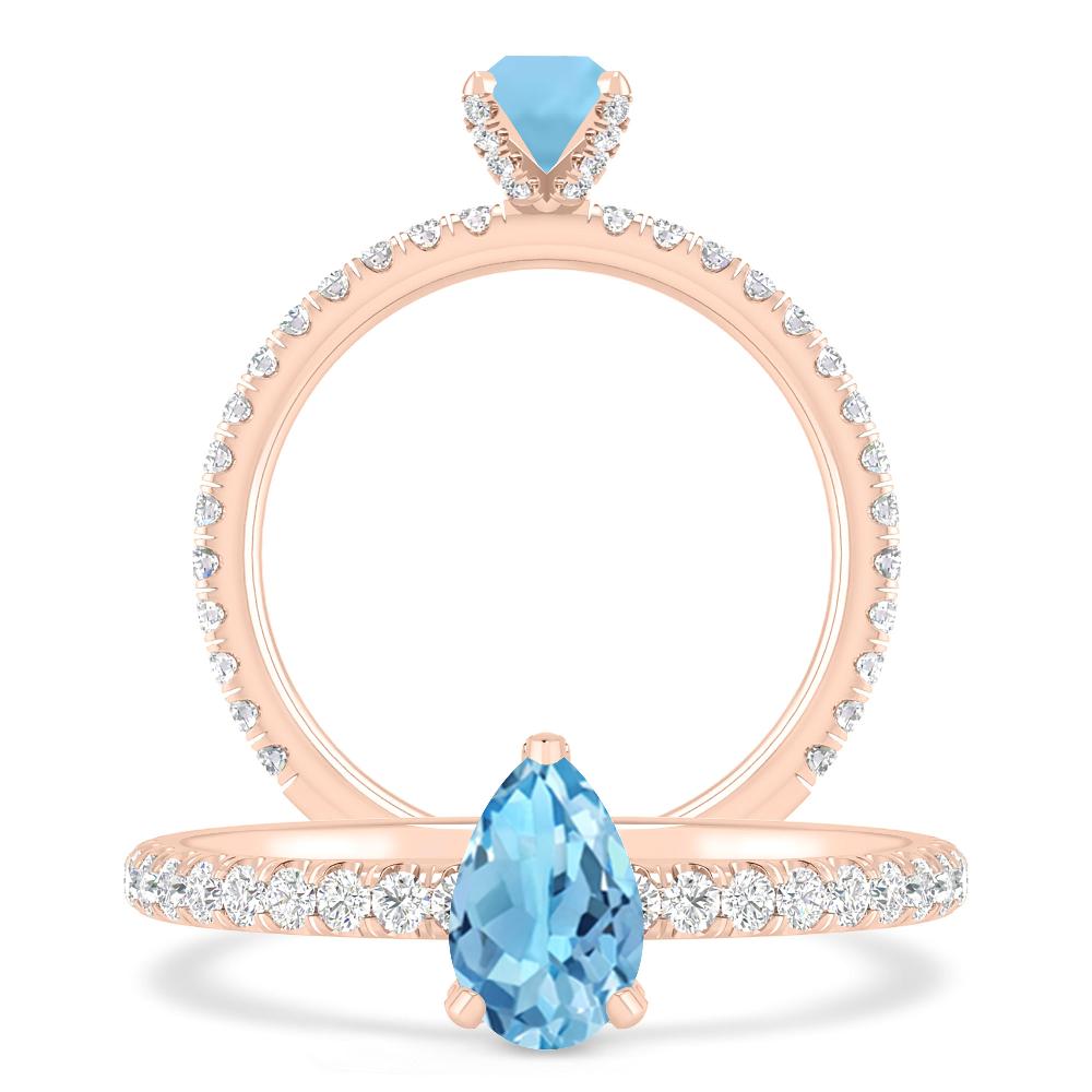 Rose Gold - Blue Topaz