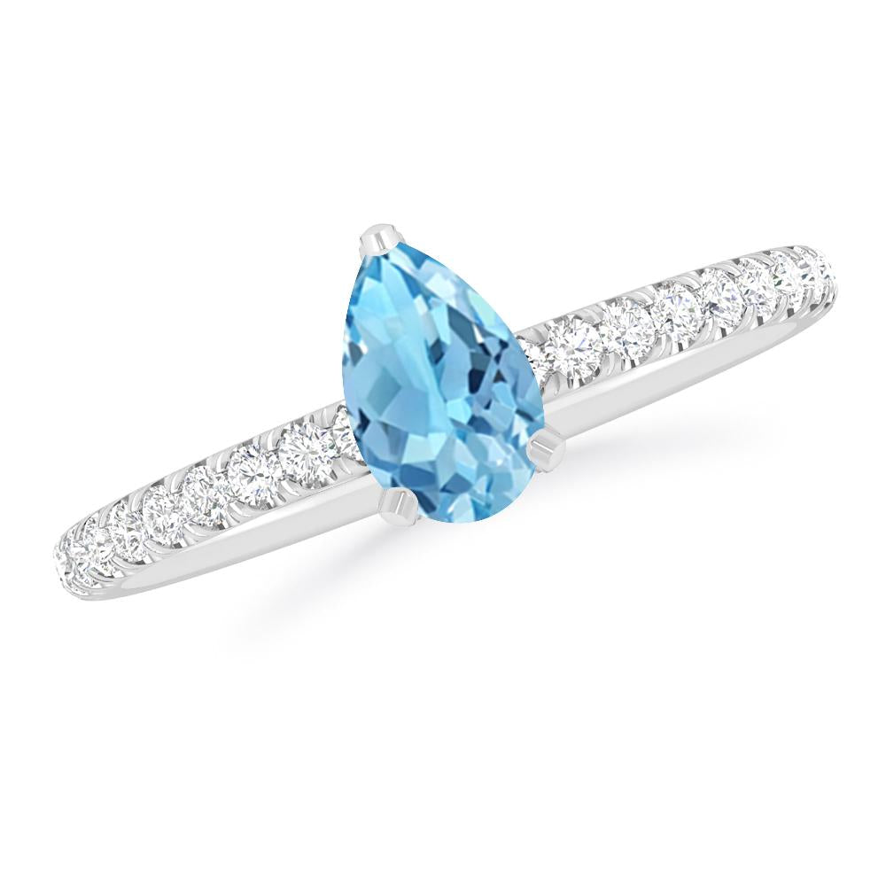 White Gold - Blue Topaz