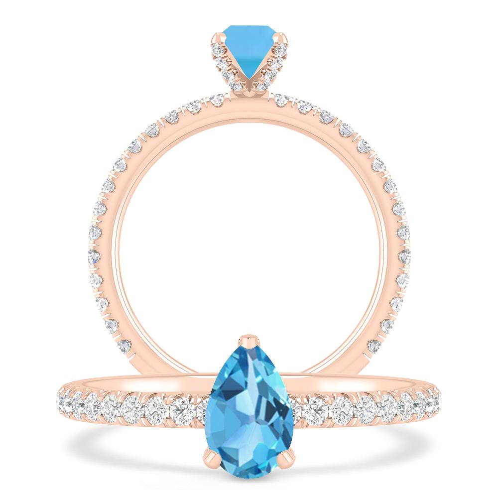 Rose Gold - Blue Topaz