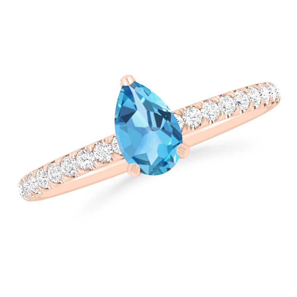 Rose Gold - Blue Topaz