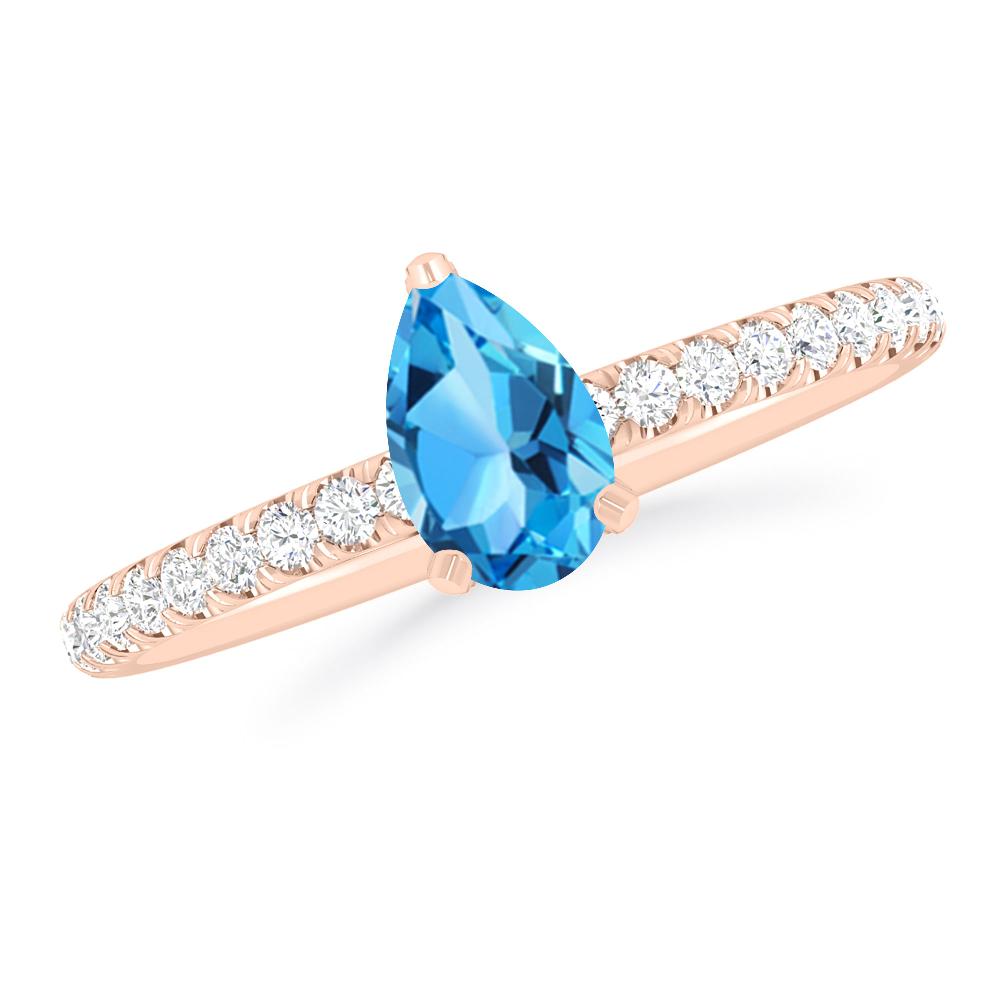 Rose Gold - Blue Topaz