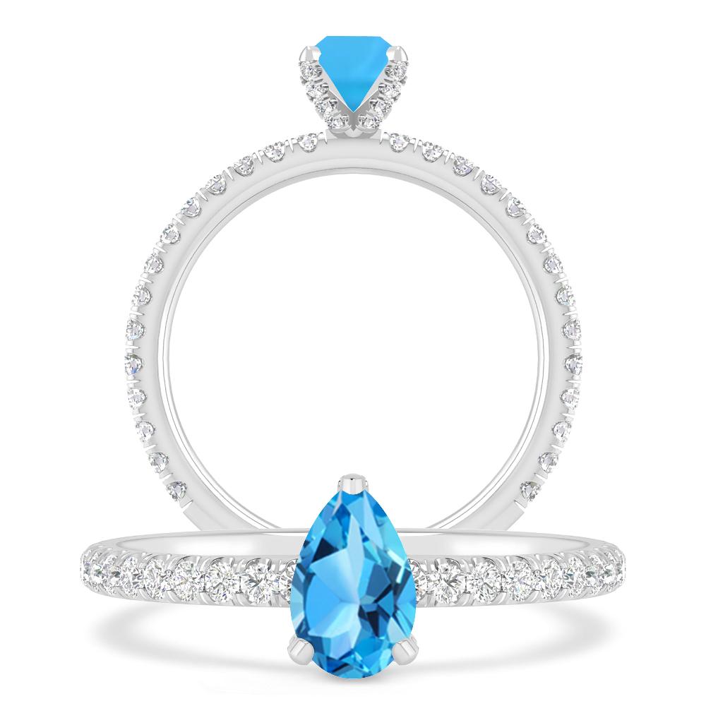 White Gold - Blue Topaz