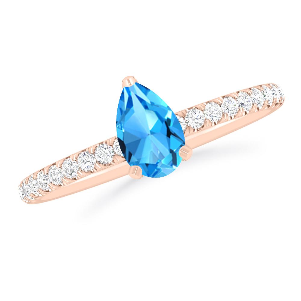 Rose Gold - Blue Topaz