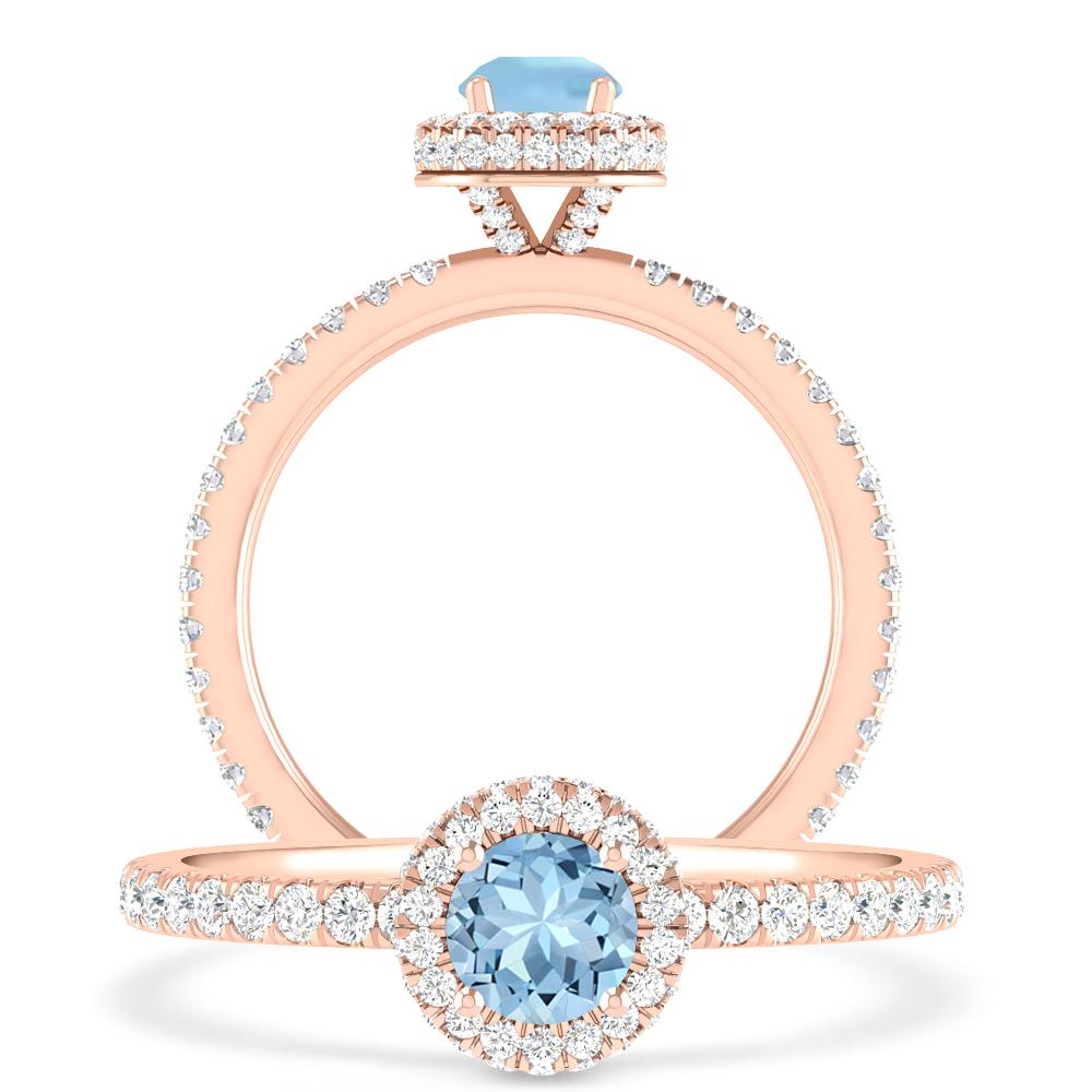 Rose Gold - Aquamarine