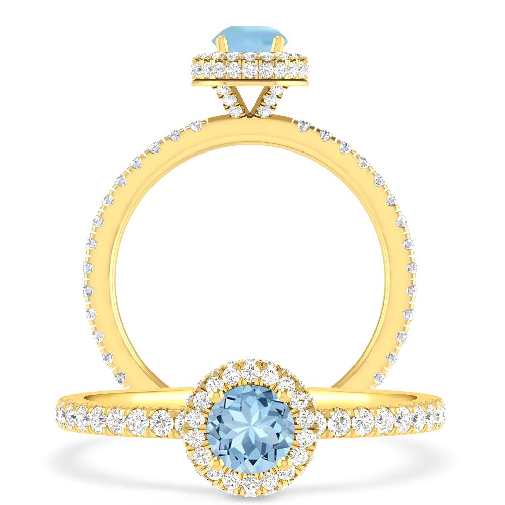 Yellow Gold - Aquamarine