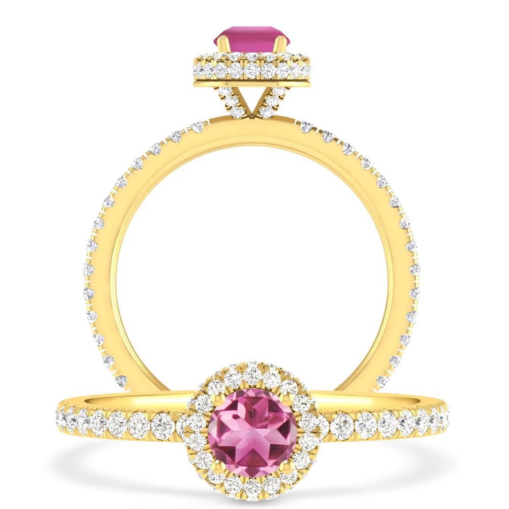 Yellow Gold - Pink Tourmaline