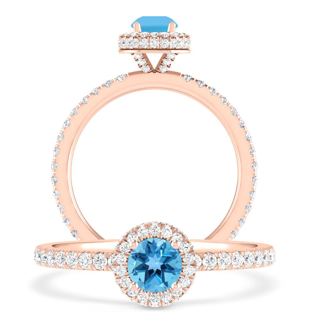 Rose Gold - Blue Topaz