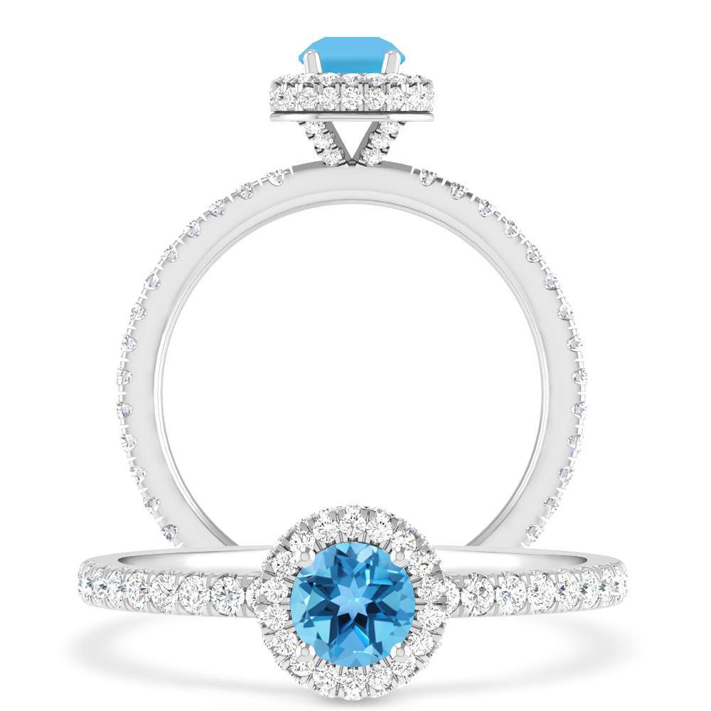 White Gold - Blue Topaz