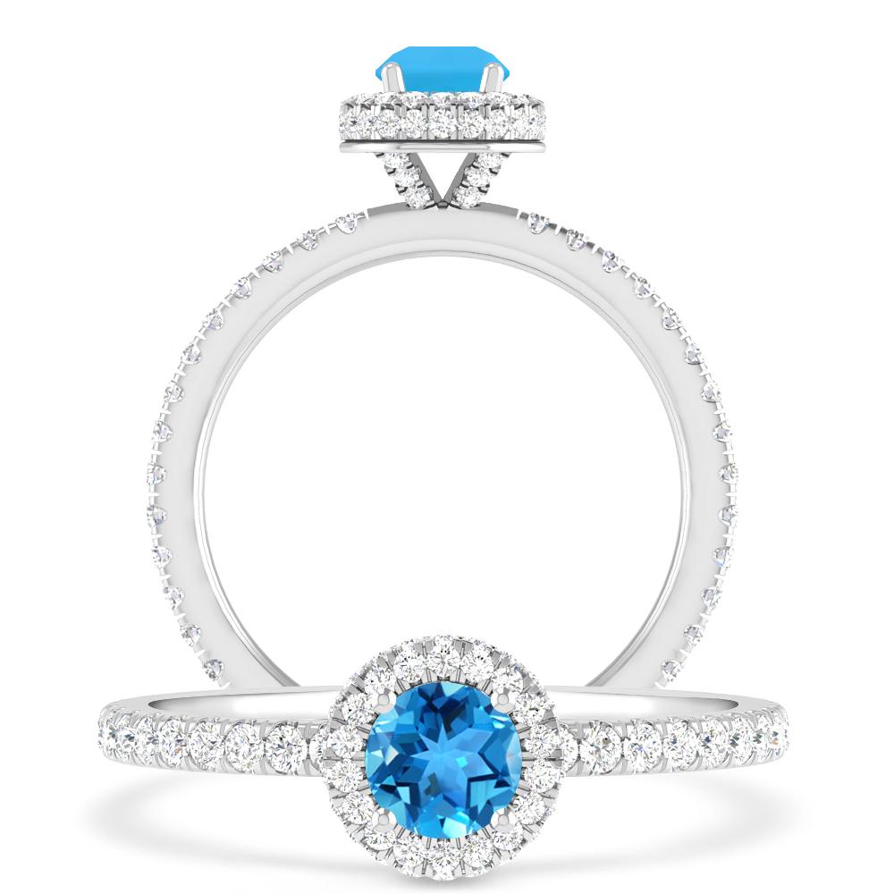 White Gold - Blue Topaz