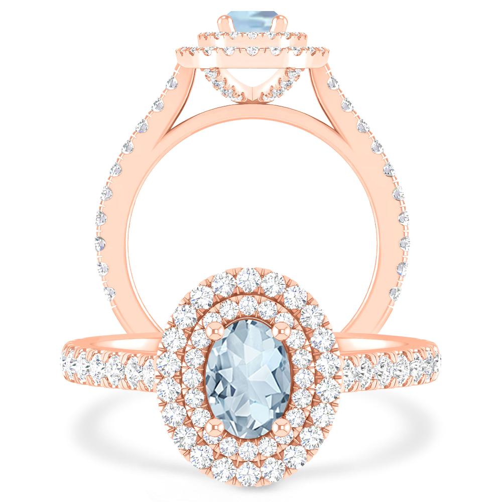 Rose Gold - Aquamarine