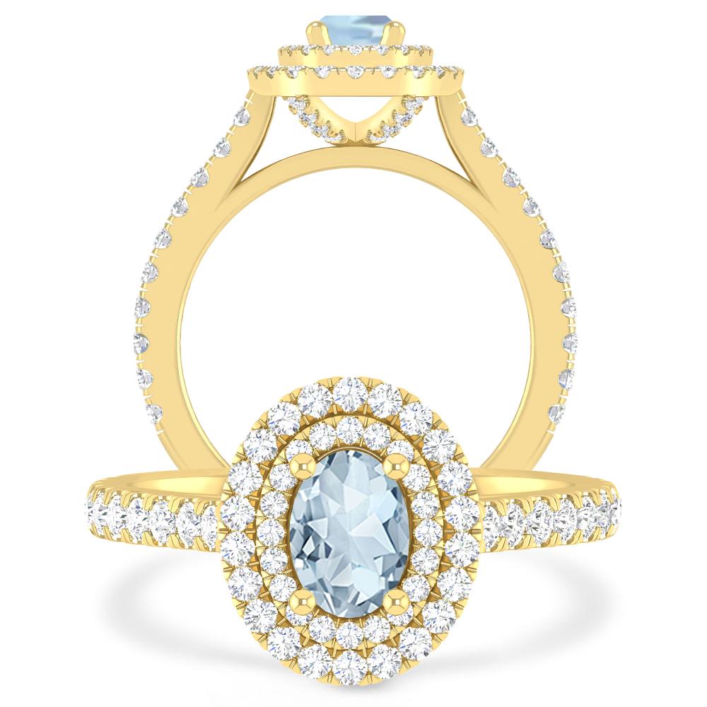 Yellow Gold - Aquamarine